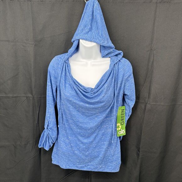 Tops - ALO Lightweight Hoodie Yoga Aqua Blue Large Pockets Casual Athleisure  XS‎ / NWT